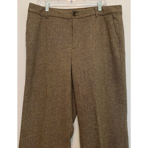 Eddie Bauer Blakely Fit Tweed Wool Blend Straight Leg High Rise Trousers SZ 16 - Picture 2 of 12